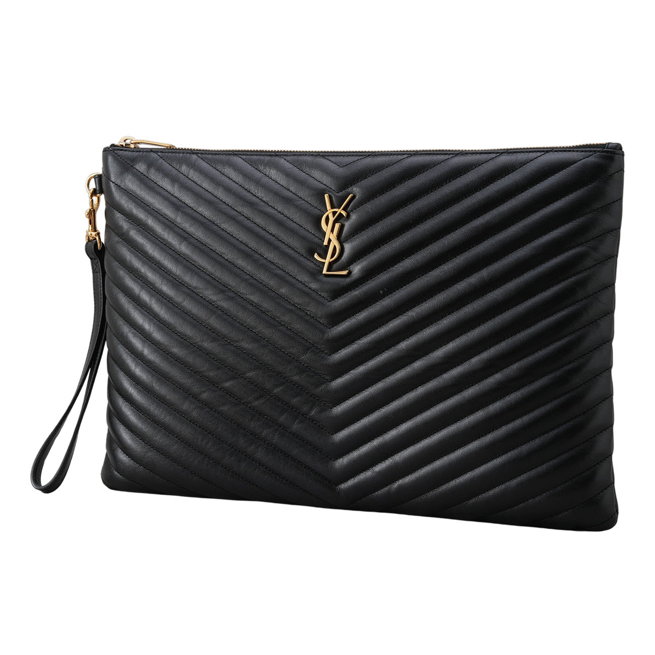 YVES SAINT LAURENT(USED)생로랑 440222 모노그램 쉐브론 클러치